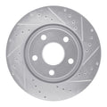 R1 11-22 Dodge Durango Front Right Drilled & Slotted Silver Brake Rotor