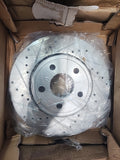 R1 11-22 Dodge Durango Front Right Drilled & Slotted Silver Brake Rotor