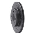 R1 91-94 Nissan Sentra Front Right Drilled & Slotted Black Brake Rotor