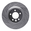 R1 05-09 Land Rover LR3 Front Left Drilled & Slotted Silver Brake Rotor
