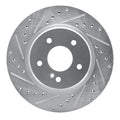 R1 Concepts Brake Rotor Drilled and Slotted Silver Fits Chrysler Crossfire