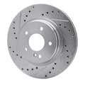 R1 Concepts Brake Rotor Drilled and Slotted Silver Fits Chrysler Crossfire