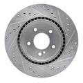 R1 Concepts Brake Rotor Drilled and Slotted Silver Fits Chrysler Crossfire