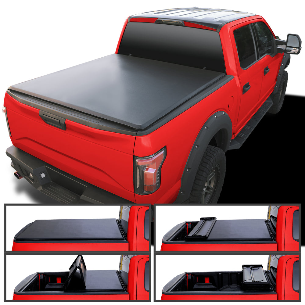 SOFT QUA FOLD TONNEAU COVER F150 SUPERCREW DOUBLE CAB 5.5FT 67.1 INBED