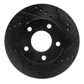 R1 75-80 Ford Granada Right Rear Drilled & Slotted Black Brake Rotor