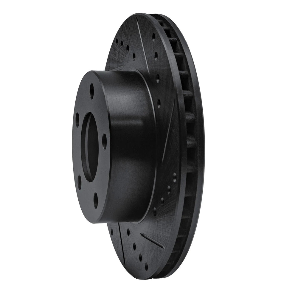 R1 75-80 Ford Granada Right Rear Drilled & Slotted Black Brake Rotor