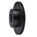 R1 75-80 Ford Granada Right Rear Drilled & Slotted Black Brake Rotor