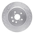 R1 15-22 Lexus RC F Left Rear Drilled & Slotted Silver Brake Rotor