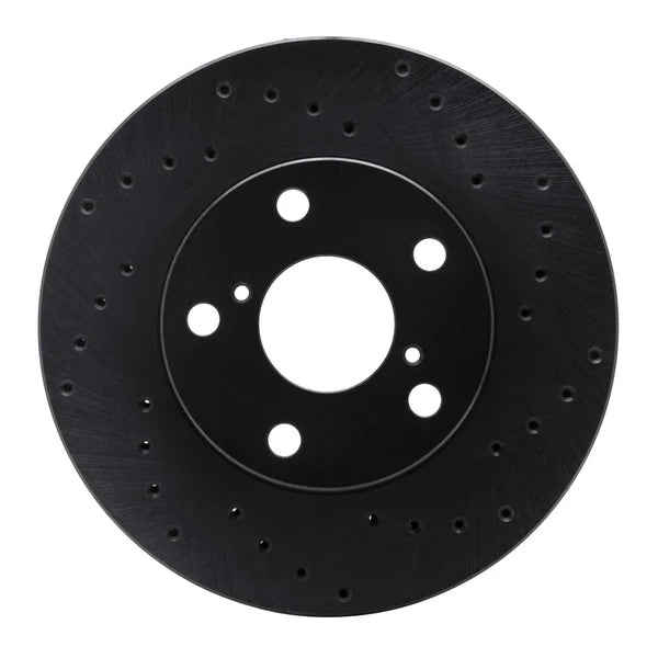 R1 92-98 Lexus SC300 Front Left Drilled Black Brake Rotor