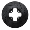 R1 84-85 Nissan 300ZX Front Left Drilled & Slotted Black Brake Rotor