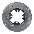 R1 84-85 Nissan 300ZX Front Left Drilled & Slotted Black Brake Rotor