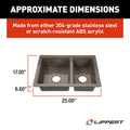 25IN X 17IN DOUBLE BOWL SINK STAINLESS STEEL COLOR