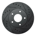 R1 99-01 Infiniti I30 Front Right Drilled & Slotted Black Brake Rotor