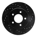R1 91-02 Chrysler Grand Voyager Front Right Drilled & Slotted Black Brake Rotor
