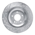 R1 22-25 Hyundai SANTA FE Rear Right Drilled & Slotted Silver Brake Rotor