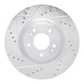 R1 Concepts Brake Rotor Drilled and Slotted Silver Fits Hyundai Veloster