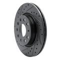 R1 05-15 Volkswagen BORA (Mexico) Front Left Drilled & Slotted Black Brake Rotor