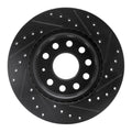 R1 05-15 Volkswagen BORA (Mexico) Front Left Drilled & Slotted Black Brake Rotor