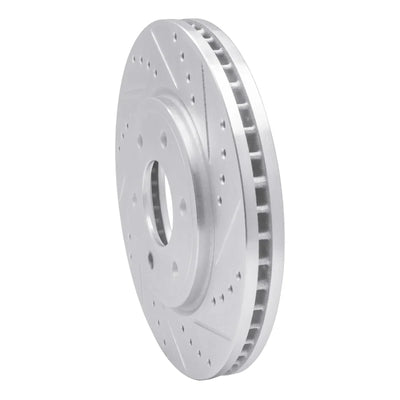 R1 05-21 Nissan Frontier Front Right Drilled & Slotted Silver Brake Rotor