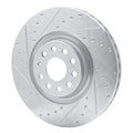 R1 2012-2025 Audi S3 (USA/Canada) Front Left Drilled & Slotted Silver Brake Rotor
