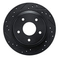 R1 84-87 Chevrolet Corvette Front Left Drilled & Slotted Black Brake Rotor