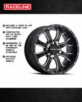 Aluminum Wheels 14x7 Mamba UTV A77 Machined Spokes Satin Black 5 Offset 4 on 156 Bolt Pattern Raceline