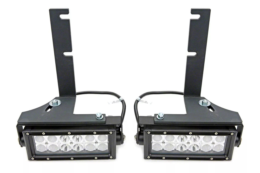 ~(6 lbs. 16X9X7)~ 2009-2017 DODGE RAM 1500: Rear Bumper/Frame LED Light Bar Mounts - 8 IN Opening - Swivel Adjustments - to Mount 6 IN Zroadz LED or similar light - Bolt On Easy Install - For Rear View and Distance Visibility