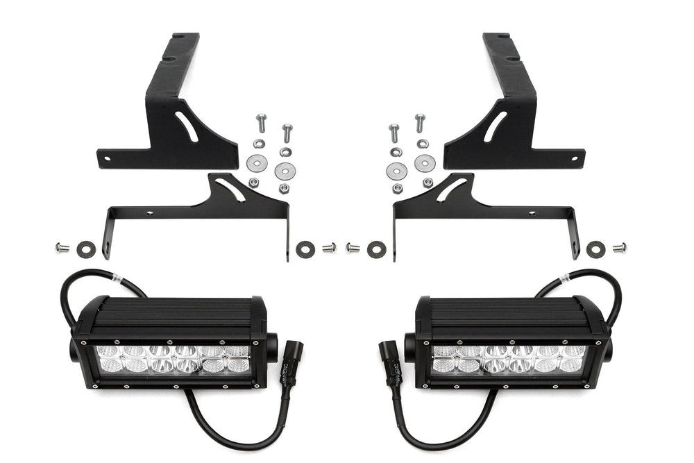 ~(6 lbs. 16X9X7)~ 2005-2014 TOYOTA TACOMA: Rear Bumper/Frame LED Light Bar Mounts - 8 IN Opening - Swivel Adjustments - to Mount 6 IN Zroadz LED or similar light - Bolt On Easy Install - For Rear View and Distance Visibility