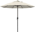 CASA SERIES 9FT CRANK LIFT AUTOTILT ALUM MARKET UMBRELLA IN WHITE OLEFIN