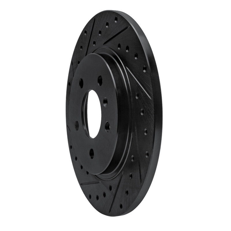 R1 05-05 Buick Terraza Rear Left Drilled & Slotted Black Brake Rotor