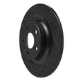 R1 18-25 Volvo S60 Rear Left Drilled & Slotted Black Brake Rotor