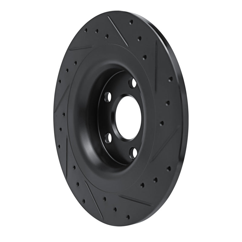 R1 18-25 Volvo S60 Rear Left Drilled & Slotted Black Brake Rotor