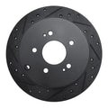 R1 04-11 Mitsubishi Grandis (Mexico) Rear Left Drilled & Slotted Black Brake Rotor