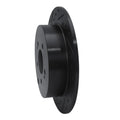R1 04-11 Mitsubishi Grandis (Mexico) Rear Left Drilled & Slotted Black Brake Rotor