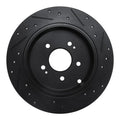 R1 04-11 Mitsubishi Grandis (Mexico) Rear Left Drilled & Slotted Black Brake Rotor