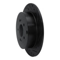 R1 04-11 Mitsubishi Endeavor Rear Right Drilled & Slotted Black Brake Rotor