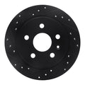 R1 11-16 Buick Regal Rear Left Drilled & Slotted Black Brake Rotor