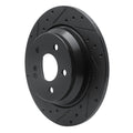 R1 07-13 Mercedes-Benz S550 Rear Left Drilled & Slotted Black Brake Rotor