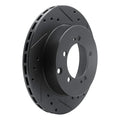 R1 94-95 Eagle TALON Rear Right Drilled & Slotted Black Brake Rotor