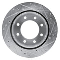 DFC 99-25 Chevrolet Express 3500 Rear Left Drilled & Slotted Silver Brake Rotor