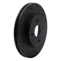 R1 11-15 Mazda 2 (Mexico) Front Right Drilled & Slotted Black Brake Rotor