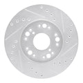 R1 91-92 Lexus LS400 Front Right Drilled & Slotted Silver Brake Rotor