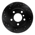 R1 06-21 BMW 228I xDrive Rear Left Drilled & Slotted Black Brake Rotor