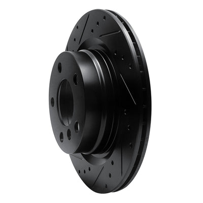 R1 06-21 BMW 228I xDrive Rear Left Drilled & Slotted Black Brake Rotor