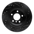 R1 06-21 BMW 228I xDrive Rear Left Drilled & Slotted Black Brake Rotor