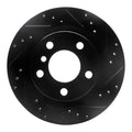 R1 06-21 BMW 320I (USA/Canada) Rear Right Drilled & Slotted Black Brake Rotor