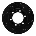 R1 05-23 Toyota Tacoma Front Right Drilled & Slotted Black Brake Rotor