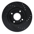 R1 11-19 Ford Figo (Mexico) Front Left Drilled & Slotted Black Brake Rotor