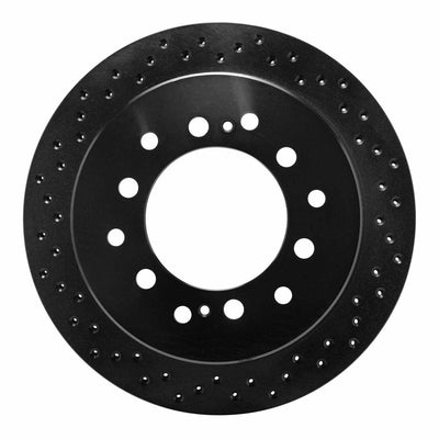R1 01-09 Toyota 4Runner Rear Left Drilled Black Brake Rotor
