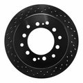 R1 01-09 Toyota 4Runner Rear Left Drilled Black Brake Rotor